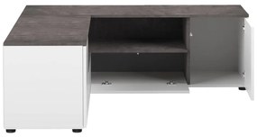 Fehér-szürke TV-állvány beton dekorral 130x46 cm Angle – TemaHome