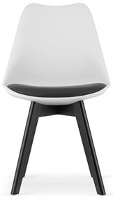 Fehér-fekete BALI MARK szék fekete lábakkal