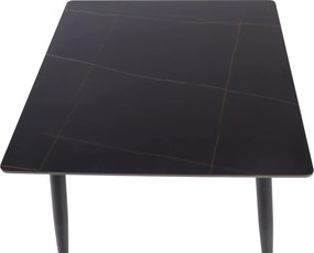 Étkezőasztal RION 130x70 cm kerámia lappal, fekete márvány