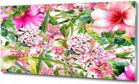 Fotó kép edzett üveg Virágos minta 125x50