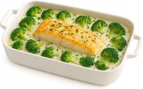 Kerámia sütőedény fehér fogantyúkkal Regular 30,8x18