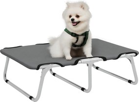PawHut Kültéri Kutya Fekhely, Összecsukható Emelt Kutyaágy Kis Kutyák Számára, Hűtő Pet Fekhely Acélvázzal, Kültéri Kutyafekhely, 71 x 58 x 20 cm, Szü