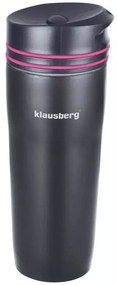 Klausberg dupla falú utazó bögre 380ml - fekete / pink (KB-7149P)