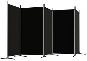 5 paneles fekete szövet térelválasztó 433x180 cm