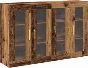 vidaXL Fali Szekrények 2 pcs Öreg fa 69,5 x 34 x 90 cm Faanyag