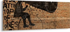Kép - Férfi kerékpáron Banksy stílusában (120x50 cm)