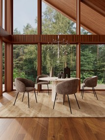 MAZZONI EXPORT CLARA Tompa Barna (Juto 24 szövet)/fekete lábak - MODERN KÁRPITOZOTT KAGYLÓSZÉK LOFT STÍLUSÚ NAPPALIBA/ÉTKEZŐBE/IRODÁBA