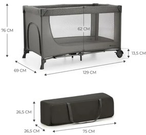 KINDERKRAFT - Utazó kiságy JOY 2 szürke