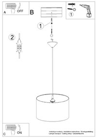 Sollux SL.1423 - Gyerek csillár zsinóron OWLS 1xE27/15W/230V átm. 40 cm