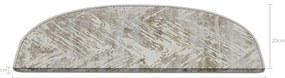 Krémszínű lépcsőszőnyeg szett 16 db-os 20x65 cm Abstract – Vitaus
