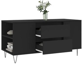 Fekete szerelt fa dohányzóasztal 102x44,5x50 cm