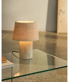 Elefántcsont színű márvány asztali lámpa márvány búrával (magasság 27 cm) Alaro – Kave Home