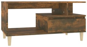 Füstös tölgy színű szerelt fa dohányzóasztal 90x49x45 cm