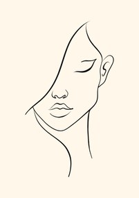 Fém poszter Fali dekoráció Női arc art line