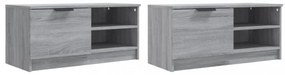 2 db szürke sonoma színű szerelt fa TV-szekrény 80x35x36,5 cm