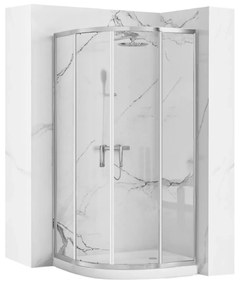 Rea Look zuhanykabin 100x80 cm félkör alakú króm fényes/átlátszó üveg REA-K7901