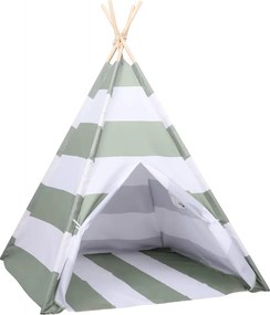 vidaXL Gyermek sátor Szürke és Fehér 120 x 120 x 150 cm Tömör fenyőfa