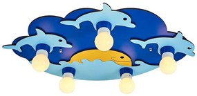 Gyermek mennyezeti lámpa LUCCA 5xE27/24W/230V kék