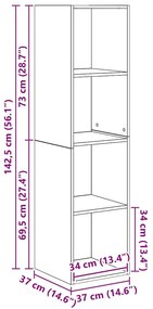 TV Szekrény Szett 2 pcs kézműves tölgy 37 x 37 x 142.5 cm