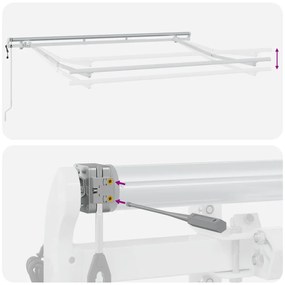 Automatikus Behúzható Napernyő Piros és fehér 350x200 cm