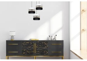 Csillár zsinóron CORAL 3xE27/60W/230V fekete-fehér