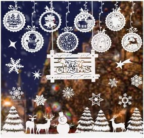 *sale* Karácsonyi ablakmatrica fehér 2 lap