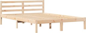 vidaXL Ágykeret Barna 215,5 x 145,5 x 69,5 cm Tömör fenyőfa