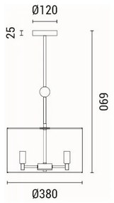Csillár zsinóron 3xE14/15W/230V