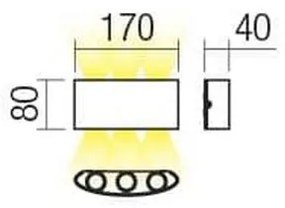 Redo 90227 - LED Kültéri fali lámpa FABO LED/6W/230V 3000K IP54 barna