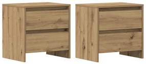 Éjjeli asztal 2 db Kézműves tölgy 45x34x44,5 cm Műanyag