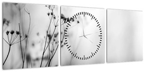 Kép - Réti virágok részlete (órával) (90x30 cm)