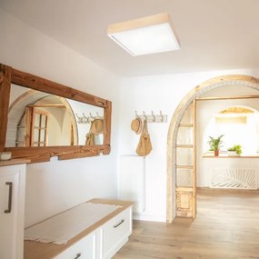 Mennyezeti lámpa NATURAL SQUARE 4xE27/15W/230V 48x48 cm fenyő/fehér