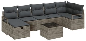 Kerti Kanapé Szett 8 pcs Szürke 287 x 122 x 85 cm Poli rattan