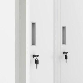 Pléh öltözőszekrény talpazaton, négymodulos, polcokkal KACPER II, 600 x 1800 x 500 mm, Pléh öltözőszekrény talpazaton, négymodulos, polcokkal KACPER I