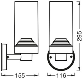 Ledvance - Kültéri fali lámpa AMBER 1xE27/20W/230V IP44