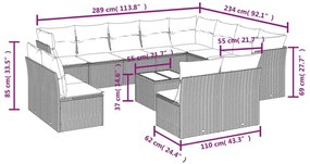 13 részes barna polyrattan kerti ülőgarnitúra párnákkal