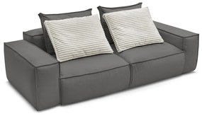 Szürke bőrutánzat kanapé 260 cm Boheme – Bobochic Paris