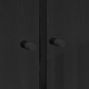 Magasfiú 2 pcs Fekete tölgy 136 x 37 x 142 cm Faanyag