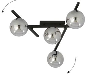 Mennyezeti lámpa SMART 4xE14/10W/230V fekete/szürke