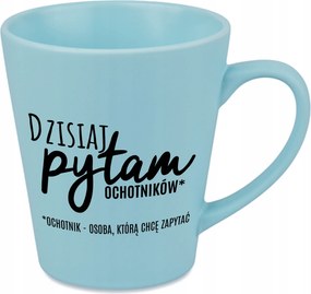 Latte bögre matt kék 300ml Vicces kütyü Ajándék Önkéntesek kérdése