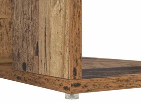 vidaXL Asztal polcokkal tárolóval Öreg fa 130 x 50.5 x 75 cm Faanyag