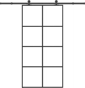 vidaXL ESG üveg-alumínium tolóajtó fémszerelvény-szettel 102,5x205 cm