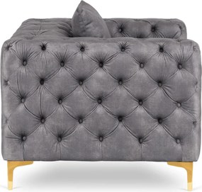 Fotel egyszemélyes kivitelben, szürke színben, bársony kárpittal SORRENTO