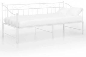 fehér fém kihúzható kanapéágykeret 90 x 200 cm