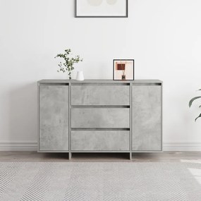 Oldalszekrény Beton Szürke 120x41x75 cm Műanyag Fa