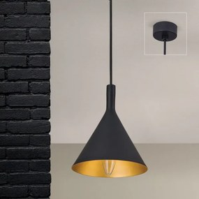 Orion - GUNDA kábeles függőlámpa 1xE14/40W/230V átm. 16,5 cm fekete/arany