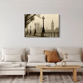 Kép - London a ködben, Anglia (90x60 cm)