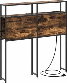 vidaXL Tároló fejtámla polcokkal Füstölt tölgy 100 cm Faanyag