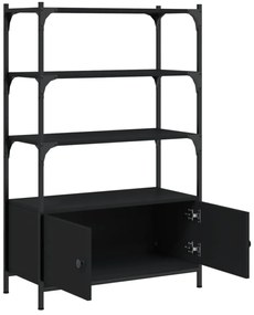 3 szintes fekete szerelt fa könyvespolc 70 x 30 x 109,5 cm