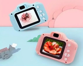 Dětský digitální fotoaparát se silikonovým obalem v podobě kočičky - rózsaszín
